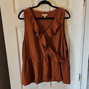Maurices Terracotta Ruffle Blouse